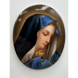 Antique 19th Century Hand Painted Porcelain Virgin Mary KPM Germany